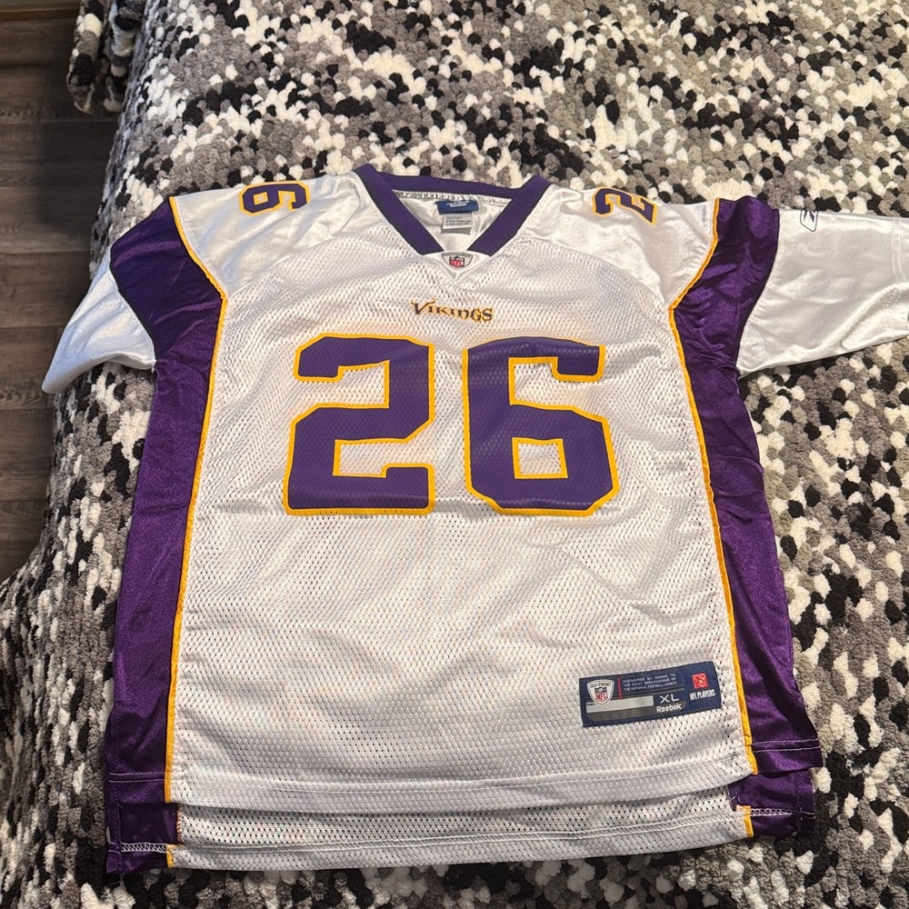 Reebok Purple and White Jersey with Gold Accents